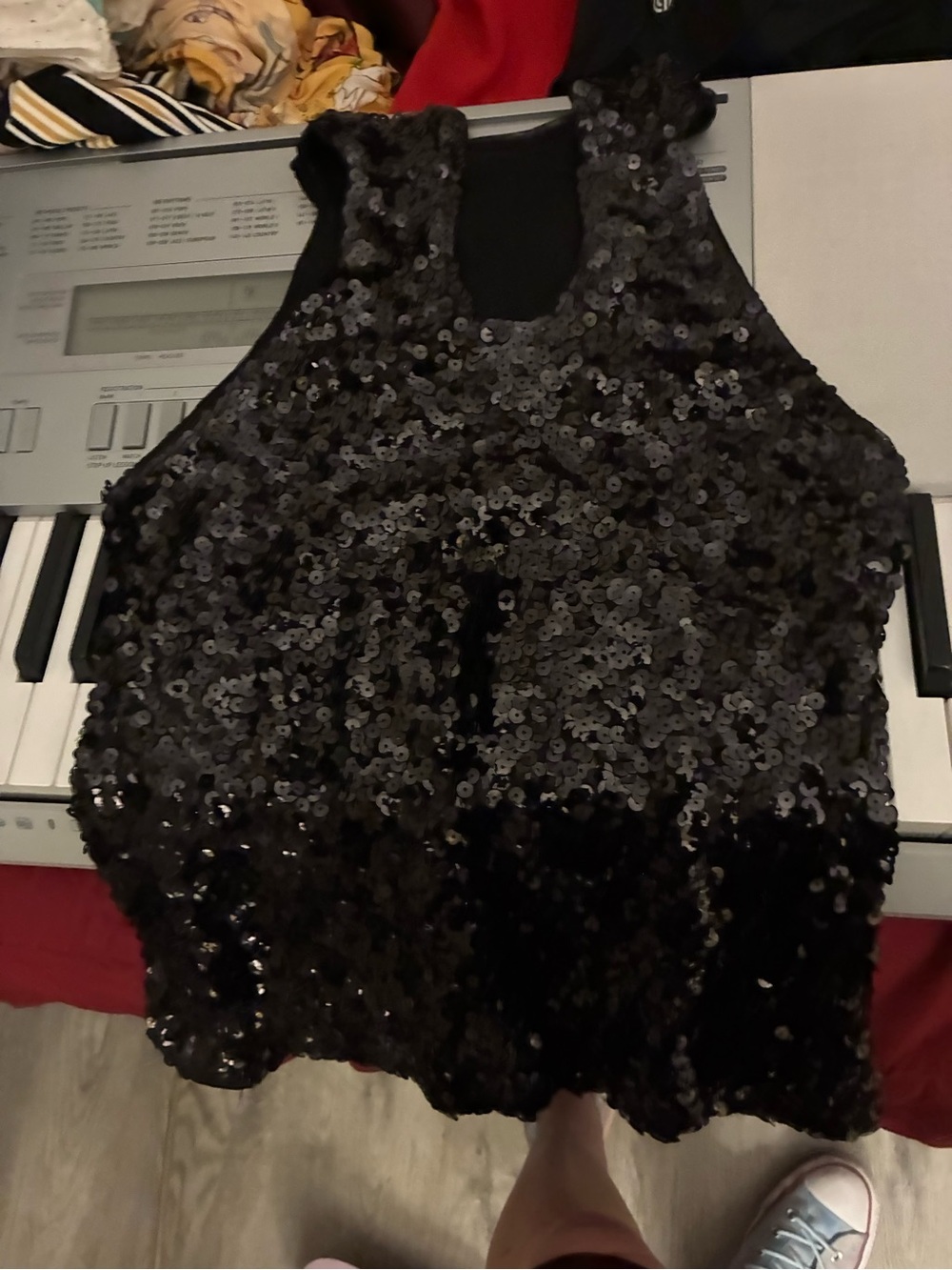 Victoria's Secret Black Sequin Tank Top
